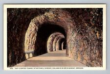 Columbia River Highway OR-Oregon, Day Lighted Tunnel Vintage Souvenir Postcard picture