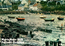 CPSM GF 29 - PORTSALL (Finistère) - 1978 Black Tide. Garbage cans, port picture