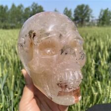 5.28LB TOP Natural clear quartz hand carved crystal skull gem reiki healing picture