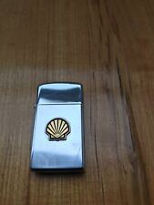 VINTAGE   Rare SHELL GAS & OIL co.1979 high polished slim zippo wind proof light picture