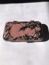 snuff box Rhodonite with gold and diamond hinges and clasp picture