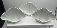 PartyLite Coastal Lights -  Sea Shell Porcelain Tealight # P9609 Lot Of 3 White picture