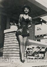 Pretty Woman in Swimsuit Pin Up Heels Cheesecake Vintage 4x6 Photo Reprint picture