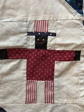 Vintage July 4th USA Primitive patriotic quilt wall hanging Uncle Sam picture