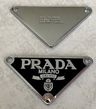 1 Prada Milano Logo little  Button Plate Metal Emblem Triangle Plate picture