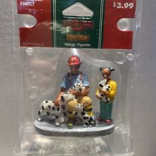 LEMAX Christmas Village RARE Firehouse Family Fireman Dalmatian Dog Puppy 92627 picture