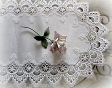 DELICATE WHITE  Trim Lace Doily Table Runner  27