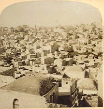 Stereoview Palestine 1897 Jerusalem City of Zion from Northern Wall Underwood 11 picture