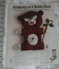 1968 Baker's Vintage Print Ad Coconut Chocolate Baking Teddy Bear Cake Christmas picture