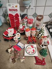 Vintage Christmas Twenty-Two Piece Decorations Planter, Candle Holders, ETC picture
