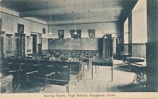 NAUGATUCK CT - High School Sewing Room Postcard picture