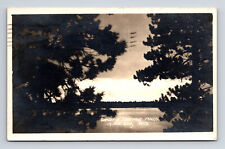 c1923 RPPC Sunset at Lakewood Pines Minocqua Wisconsin WI Real Photo Postcard picture