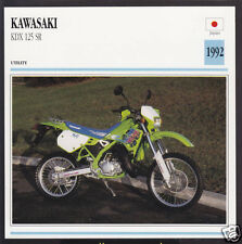 1992 Kawasaki KDX 125cc SR (124cc) Japan Bike Motorcycle Photo Spec Info Card picture