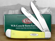 Case xx Knives Trapper Smooth Yellow Delrin Handle Pocket Knife Stainless 80161 picture
