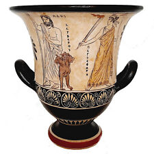 Greek Pottery Krater 26cm ,White Ground,Ades with Persephone,Perseus with Medusa picture