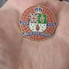 36th Ulster Division 1916 U.v.f Y.c.v Somme Remembrance POPPIES  VERY Rare Badge picture