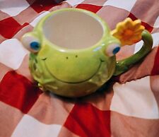 Pier One Imports Green Frog 12oz Coffee Mug Froggy  Cup Coffee Cup  picture