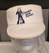 Vintage 80's Cracker Jack Cereal Hat Painter Cap With Flaps  USA Sun Flap picture