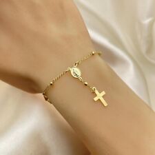 BEAUTIFUL  18K GOLD OVER SILVER  ROSARY BRACELET picture