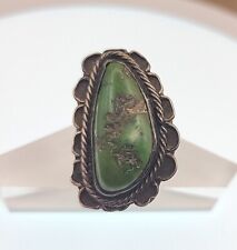 Antique Sterling Silver Green Turquoise Ring Native American Size 6 picture