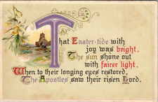 Postcard That Easter Tide with Joy was Bright c1910s Embossed Apostles Lord picture