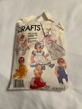 MCCALL'S CRAFTS #2862 for 3 sizes of DOLL Dresses, Bonnet & More 1986-75 pieces  picture