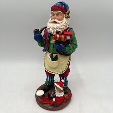 Santa Claus Figurine w Tool Apron Toys Pipe Sock Cap 10