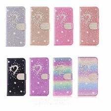 Flip Bling Diamond Love Wallet Phone Case For iPhone 14 Pro Max 13 12 11 XR 8 picture