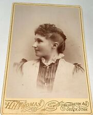Antique Victorian American LDS? Mormon? Woman Ogden, Utah Cabinet Photo UT US picture