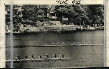 1952 Press Photo Navy Crew leads rowing trials on Lake Quinsigamond, MA picture