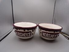 SET OF 2 VINTAGE HERSHEY'S CHOCOLATE  DESSERT - ICE CREAM BOWLS DRIP EDGE picture
