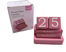 Wooden Block Calendar for Desk, Daily Desktop Perpetual Desk Calendar, Modern Fa picture
