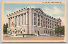 Postcard US Post Office, Montgomery, Alabama Vintage Linen picture