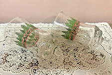 Set of 2 Home Interior HOMCO Holiday Holly Pine Trees Votive Cup Listing B picture