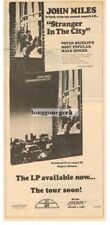 1977 John Miles Stranger In The City Vintage Album Promo Print Ad picture