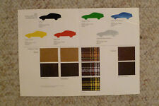 1977 Porsche 924 FACTORY issued Color Chart Showroom Sales Folder Awesome L@@K picture