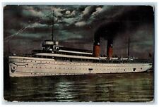 1911 Steamer Northwest Moonlight Scene Detroit Michigan MI Posted Moon Postcard picture