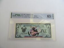 1987 Disney $1 Dollar Disneyland Sleeping Beauty's Castle, Block A, PMG 65 picture
