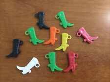 10 Vintage Gumball Prize Plastic Cowboy Boot Assorted Colors picture