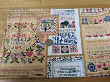 Vintage 1980s Victorian Sampler Novelty Print Fabric Cottagecore 2 Yards picture