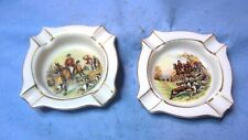Goldcastle Ashtray Fox Hunting Equestrian w/ Hounds Horses Made in Japan Vintage picture