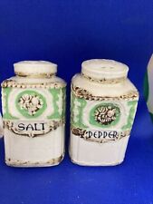 1920's  Salt & Pepper Porcelain Antique Japan Moriyama Mori Machi 56894 salt pep picture