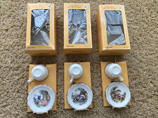 Mini Cup & Saucer With Serenaded Ladies, Vintage Bone China,  Rare Lot (3) W/box picture