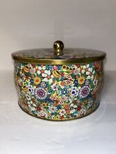 Vtg Floral Tin Container w/lid By Daher Long Island NY Made In England picture