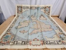 1937 - BRITISH ISLES POSTER MAP - NATIONAL GEOGRAPHIC SOCIETY - VINTAGE picture