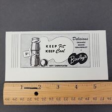 Vtg 1945 Print Ad Bire-Ley's Soft Drink MINI AD Keep Fit Keep Cool picture