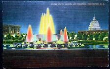 1940s United States Capitol and Fountain, Illuminated at Night, Washington, D.C. picture