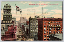 Bird's Eye View of Main Street, Rochester NY Posted 1914 Postcard picture