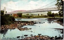 Postcard~Elmira New York~Fitch's Bridge~Scenic View~Posted c1909 picture