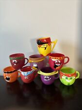 8 Vintage 1970s Pillsbury Kool Aid Funny Silly Face Plastic Cups Mugs  picture